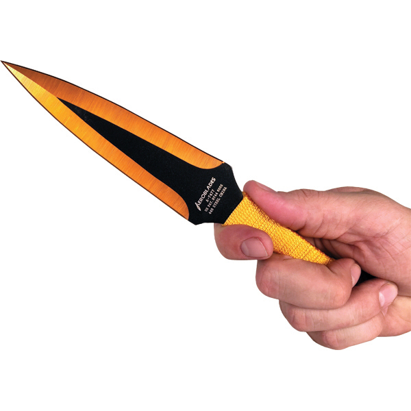 2 Piece Throwing Knife Black Gold Color BioHazard view 3